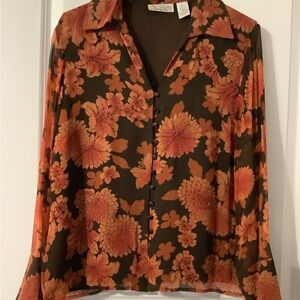 New York City design co. Sheer blouse